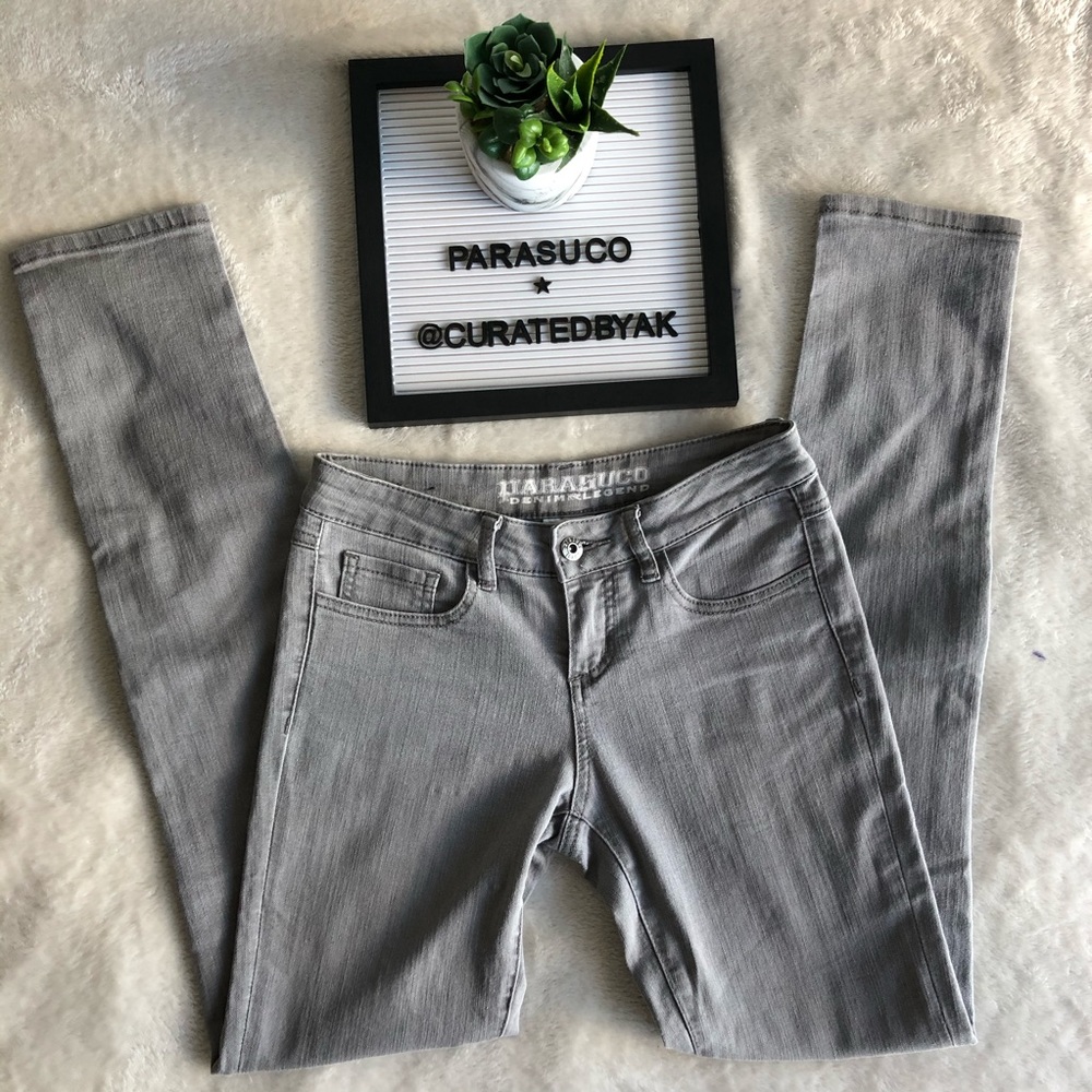 PARASUCO Gray Mid-rise Skinny Jeans 25